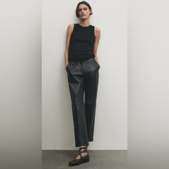 Massimo Dutti Leather Trousers